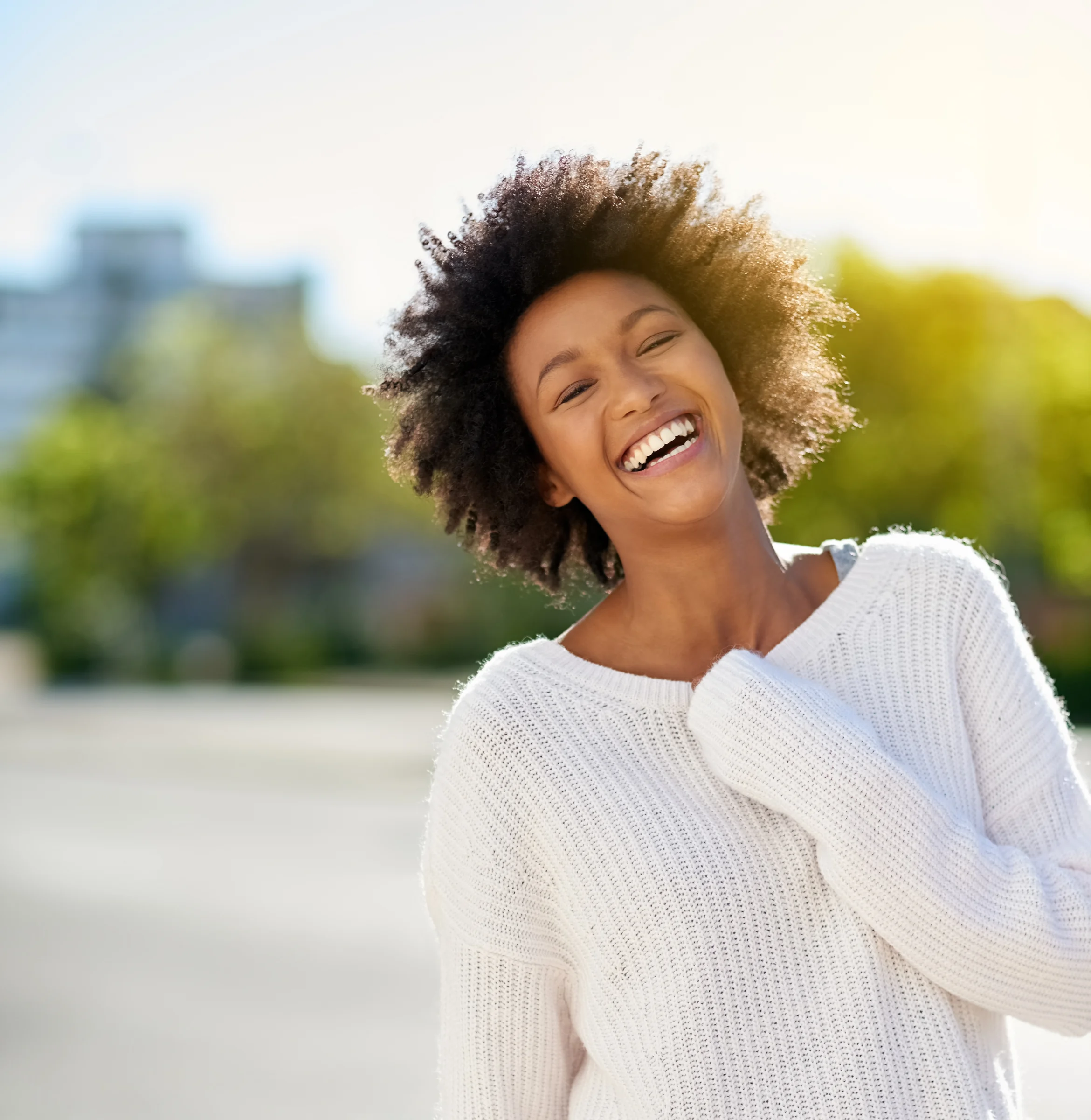 Patient smiling for cosmetic dentistry